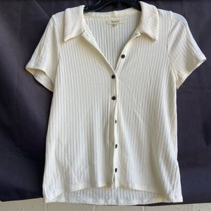 Madewell Button-up Short Sleeve Top Size S